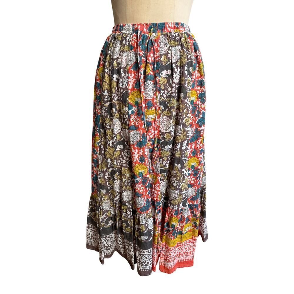 Velvet Women's XS Boho Batik Skirt EUC Patchwork Floral India - Picture 5 of 5